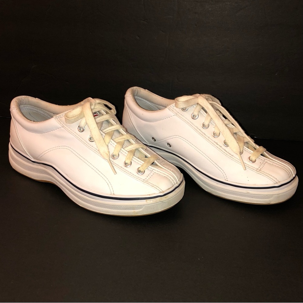 Ladies Keds “Spirit” White Leather T-Toe Sneakers, Sz 7